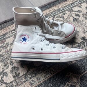Converse Kids White and Red High-Top Sneakers
